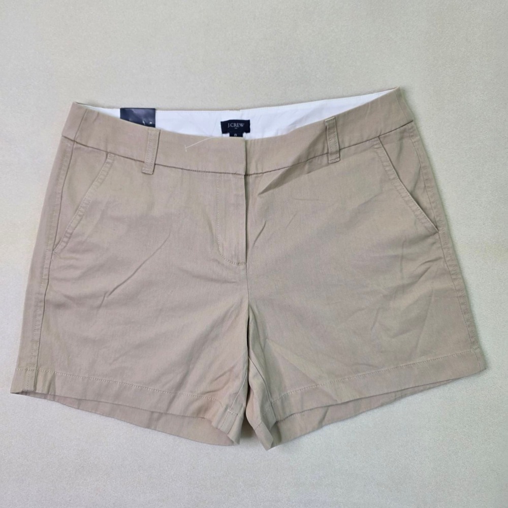 J.Crew Chino Shorts Women's Size 8 Khaki Tan Cotton Twill Preppy Casual